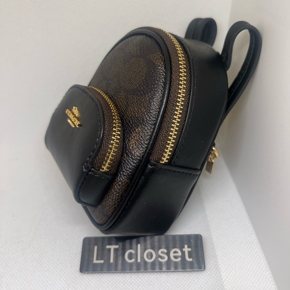 New Coach Mini Court Backpack Bag Charm In Signature Canvas - Picture 6 of 7